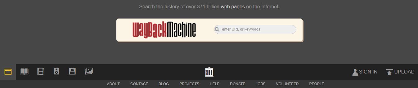 wayback machine web search buscadores